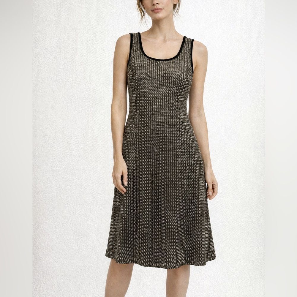 Nancy Bolen For City Girl Vintage Bronze Metallic  Sleeveless Dress Size M